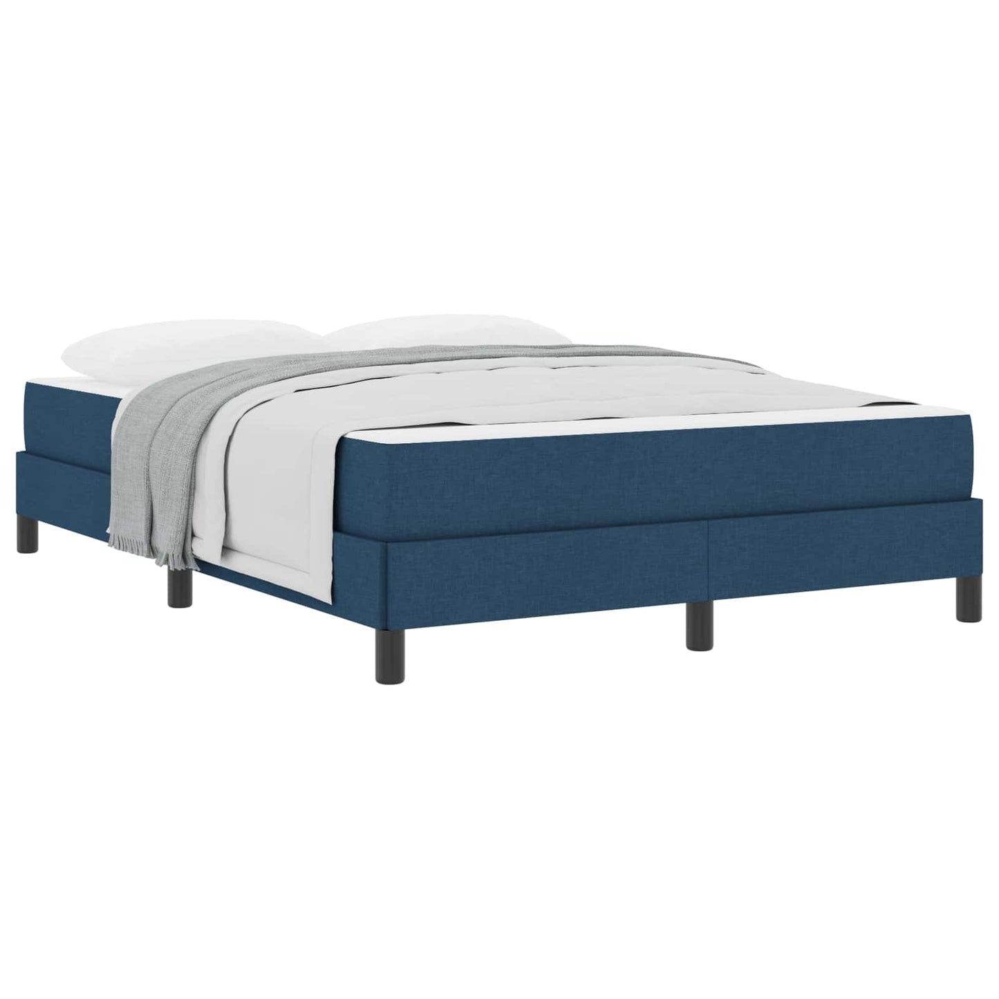 Boxspringbett mit Matratze Blau 140 x 190 cm Stoff