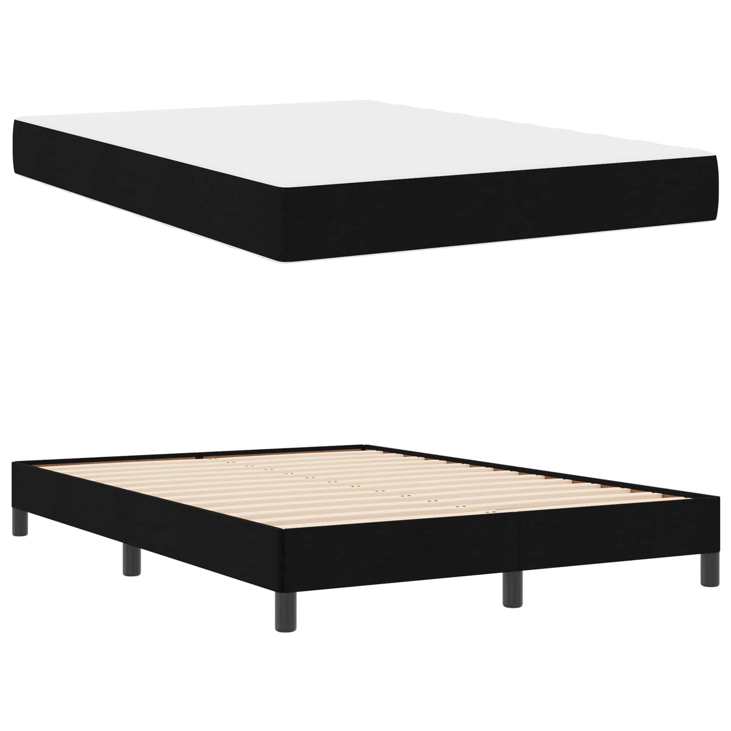 Boxspringbett mit Matratze Schwarz 140 x 200 cm Stoff
