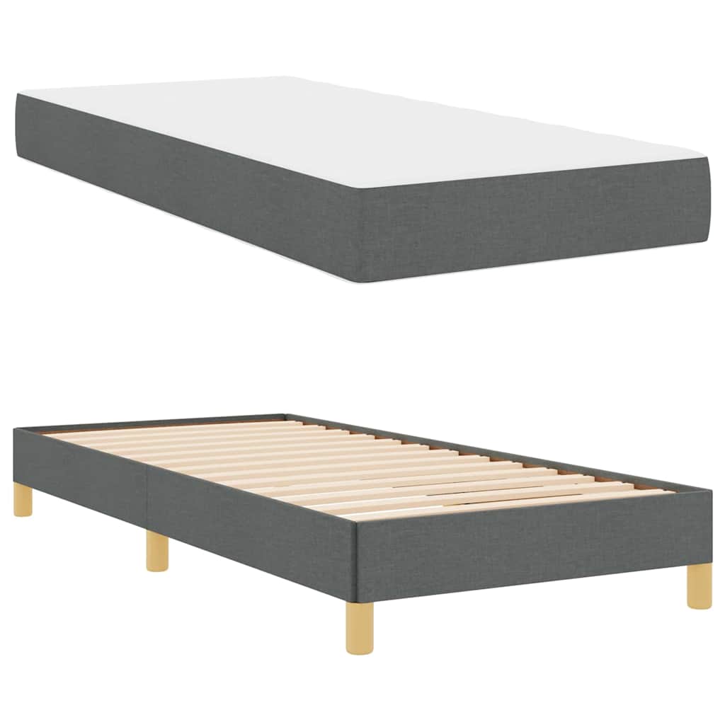 Boxspringbett mit Matratze Dunkelgrau 90 x 190 cm Stoff