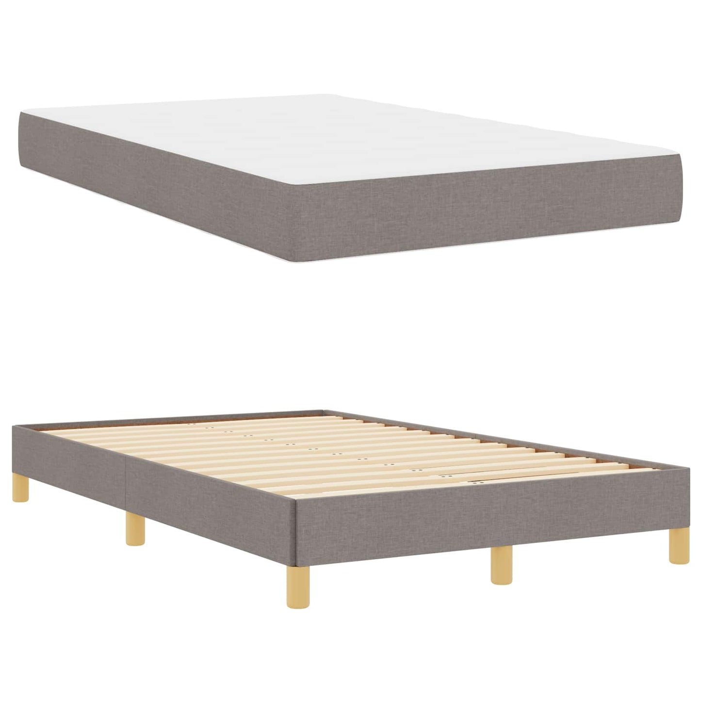 Boxspringbett mit Matratze Taupe 120 x 200 cm Stoff