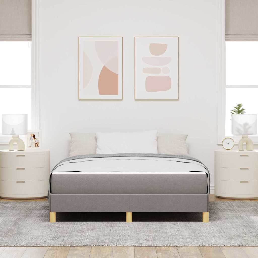 Boxspringbett mit Matratze Taupe 160 x 200 cm Stoff