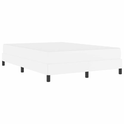 Bettrahmen mit Matratze Reinweiß 140 x 190 cm Stoff