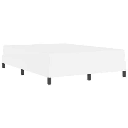 Bettrahmen mit Matratze Reinweiß 140 x 190 cm Stoff