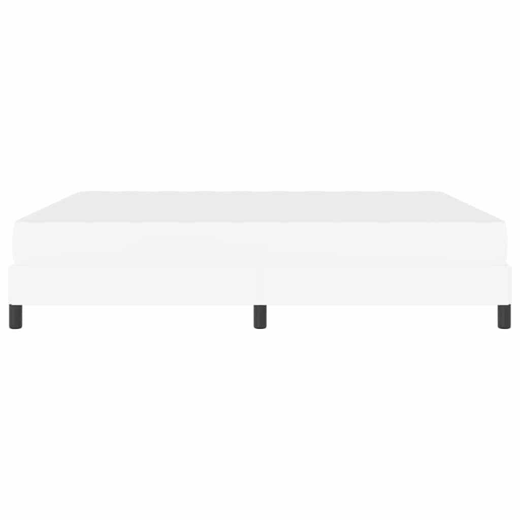 Bettrahmen mit Matratze Reinweiß 180 x 200 cm Stoff