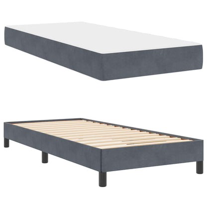 Boxspringbett mit Matratze Dunkelgrau 90 x 200 cm Stoff