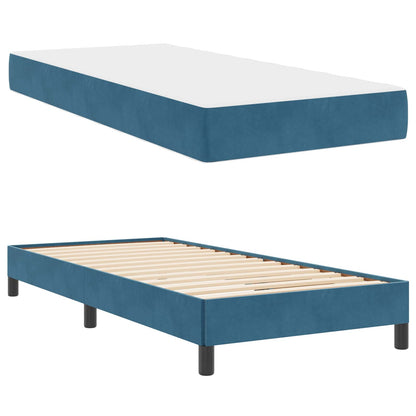 Boxspringbett mit Matratze Dunkelblau 90 x 200 cm Stoff