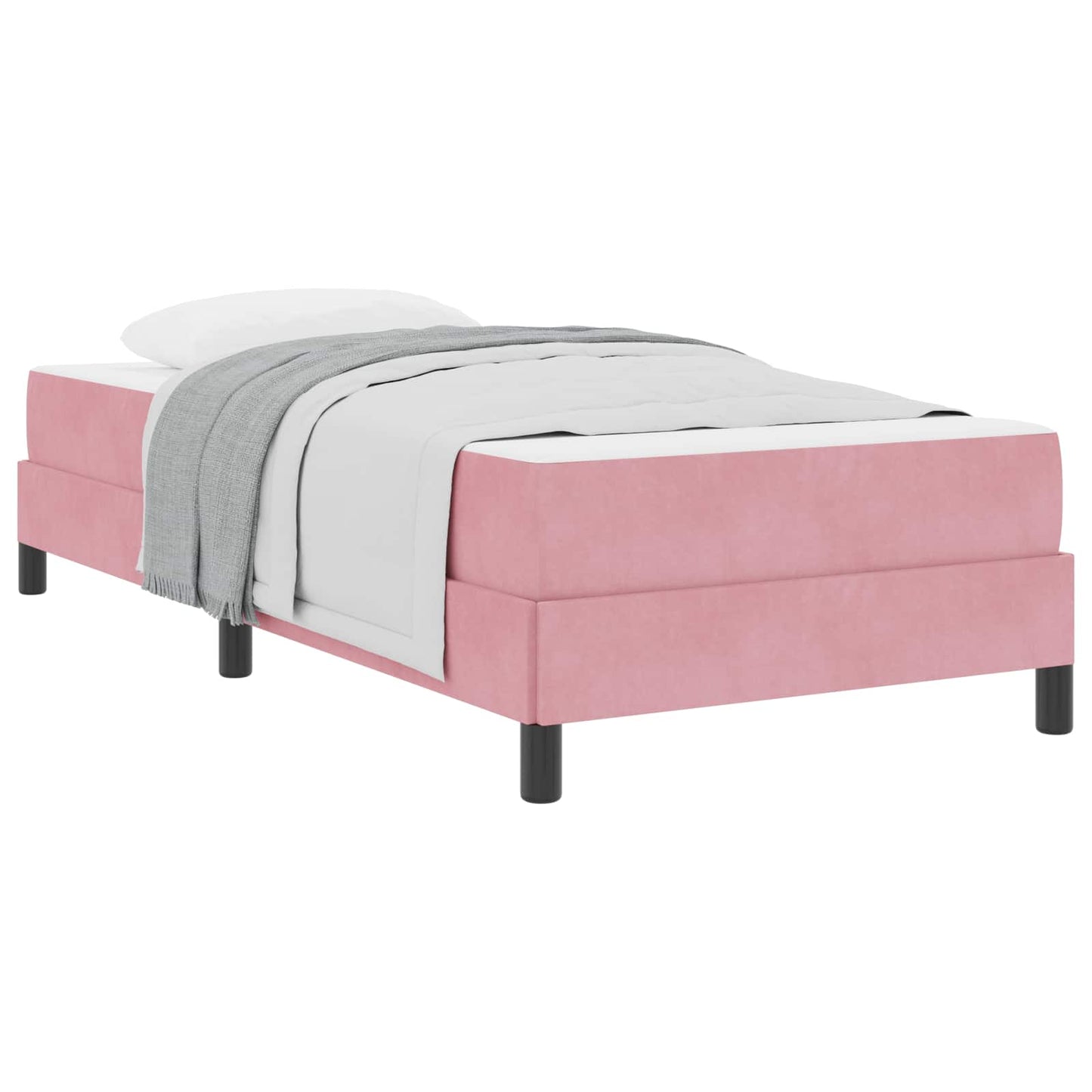Boxspringbett mit Matratze Rosa 90 x 200 cm Stoff