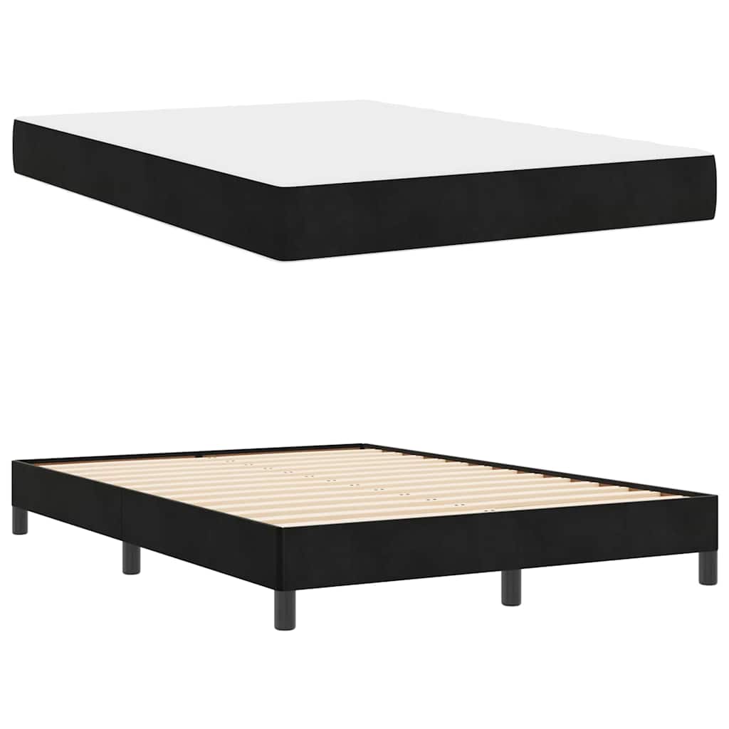 Boxspringbett mit Matratze Schwarz 140 x 190 cm Stoff