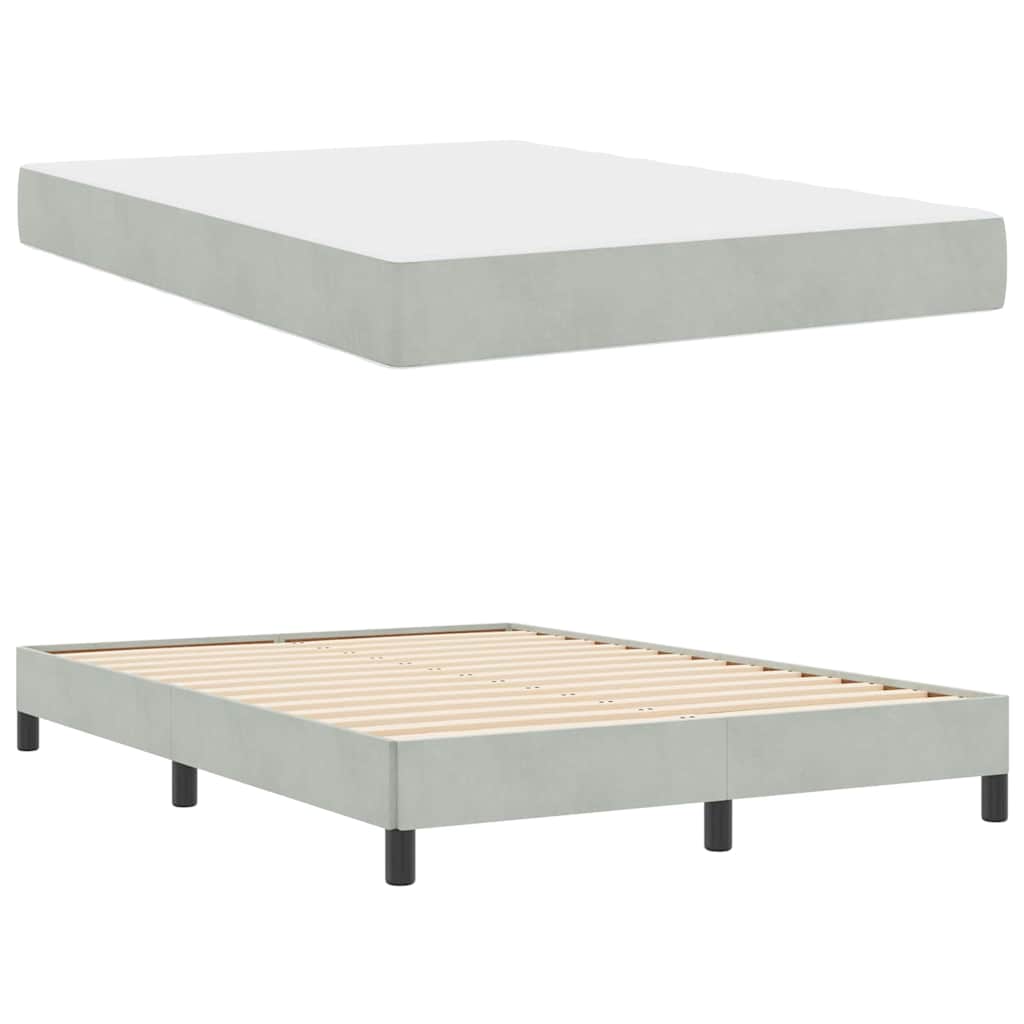 Boxspringbett mit Matratze Hellgrau 140 x 200 cm Stoff