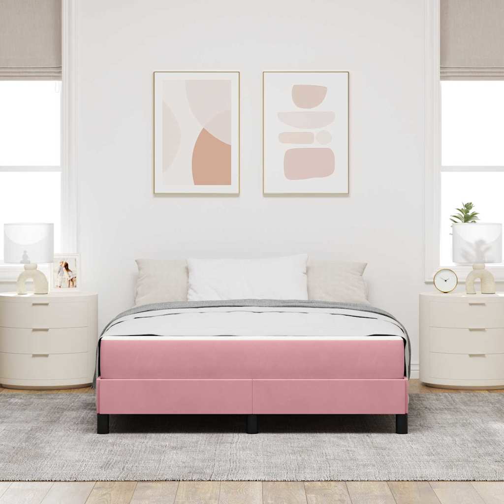 Boxspringbett mit Matratze Rosa 160 x 200 cm Stoff