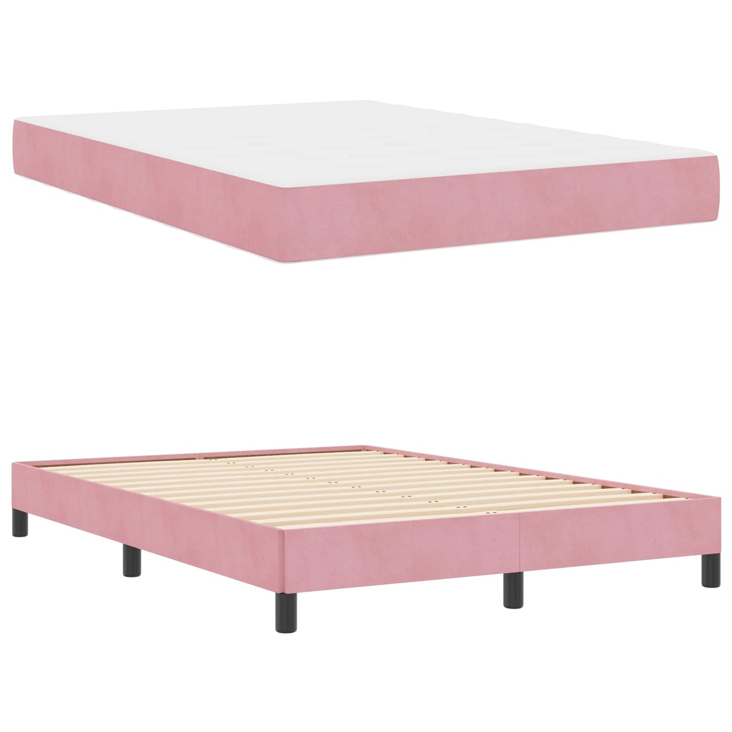 Boxspringbett mit Matratze Rosa 160 x 200 cm Stoff