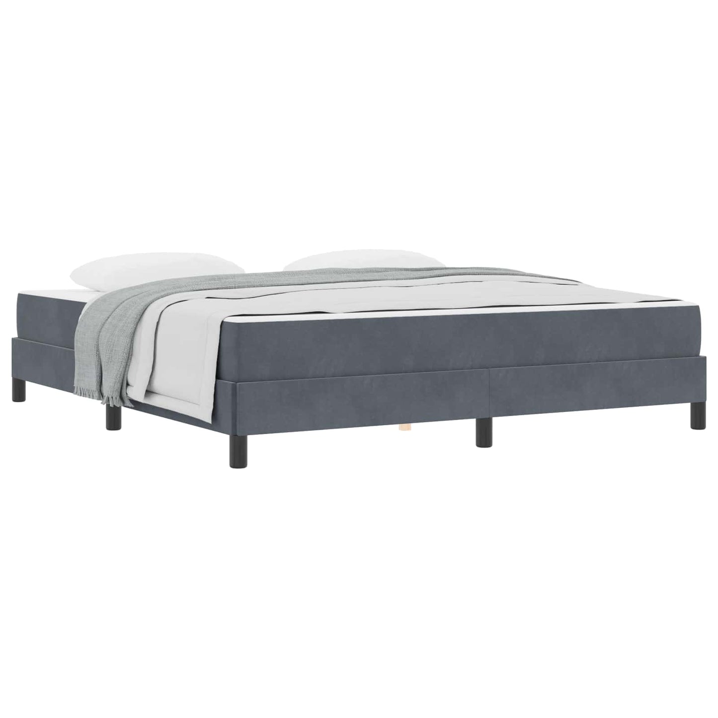 Boxspringbett mit Matratze Dunkelgrau 180 x 200 cm Stoff