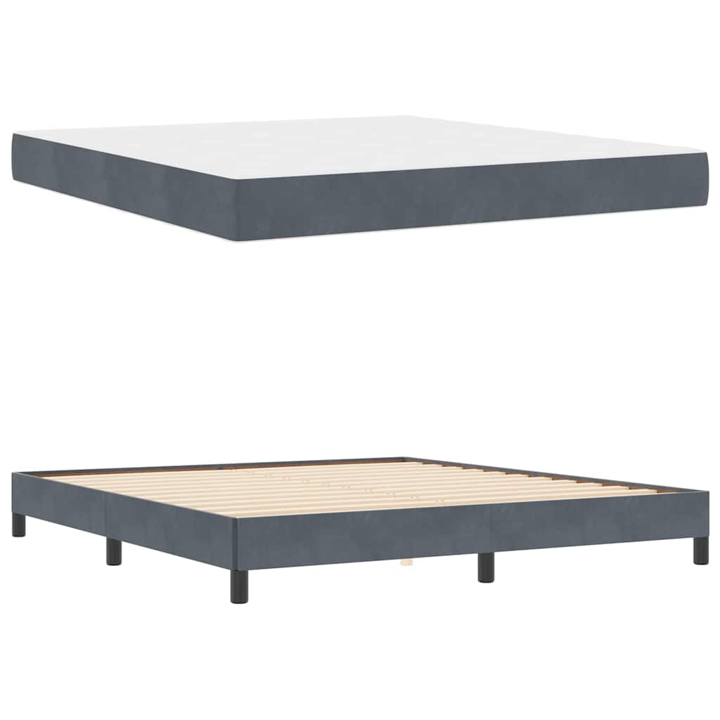 Boxspringbett mit Matratze Dunkelgrau 180 x 200 cm Stoff