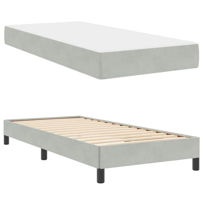 Boxspringbett mit Matratze Hellgrau 90 x 210 cm Stoff