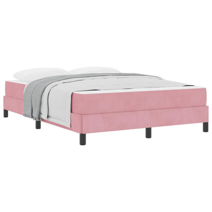 Boxspringbett mit Matratze Rosa 140 x 210 cm Stoff
