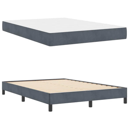 Boxspringbett mit Matratze Dunkelgrau 140 x 220 cm Stoff