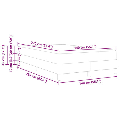 Boxspringbett mit Matratze Dunkelgrau 140 x 220 cm Stoff