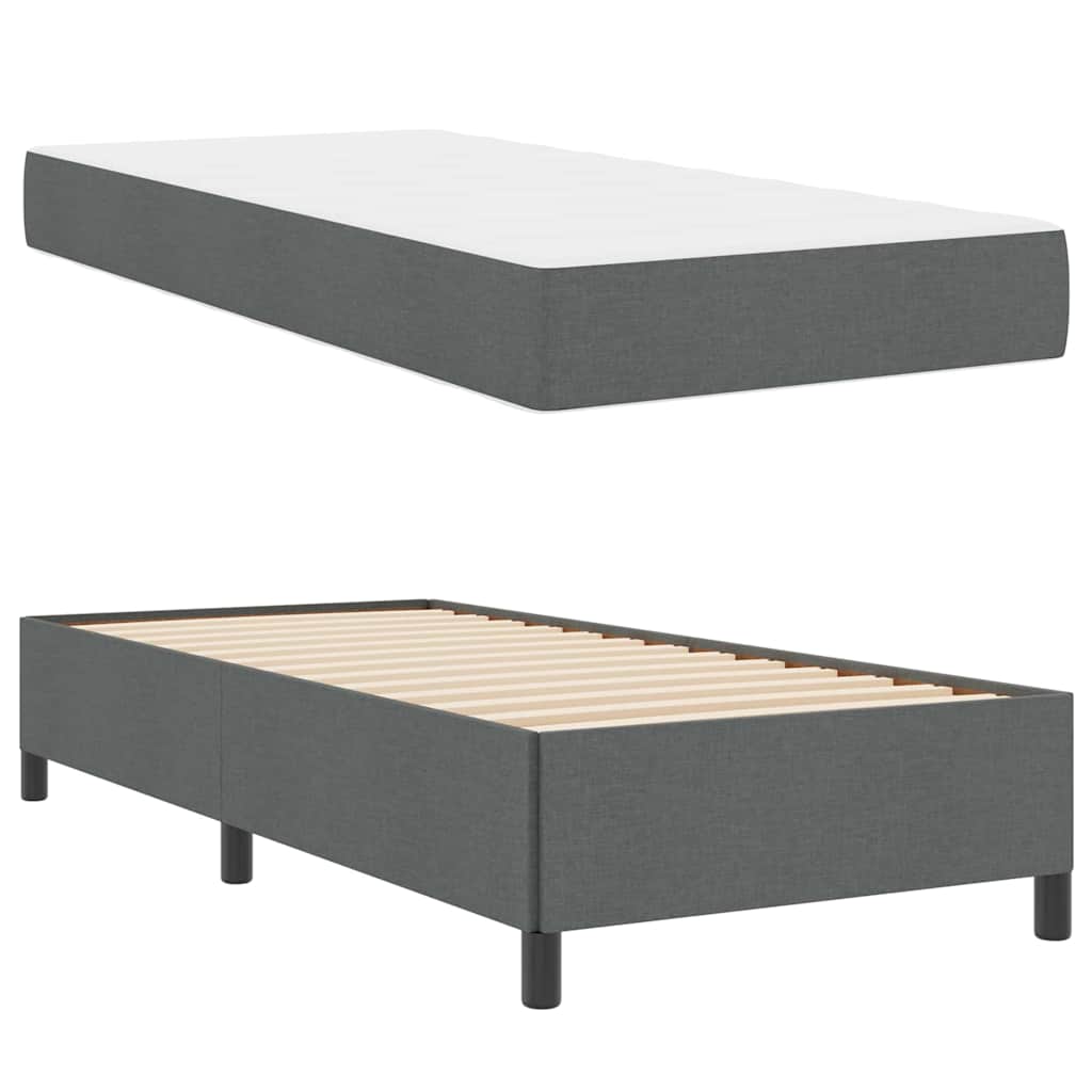Boxspringbett mit Matratze Dunkelgrau 90 x 190 cm Stoff