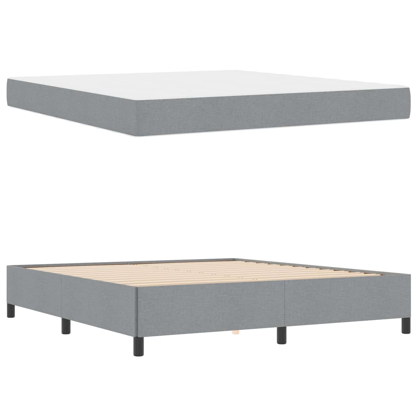Boxspringbett Hellgrau 180 x 200 cm Stoff