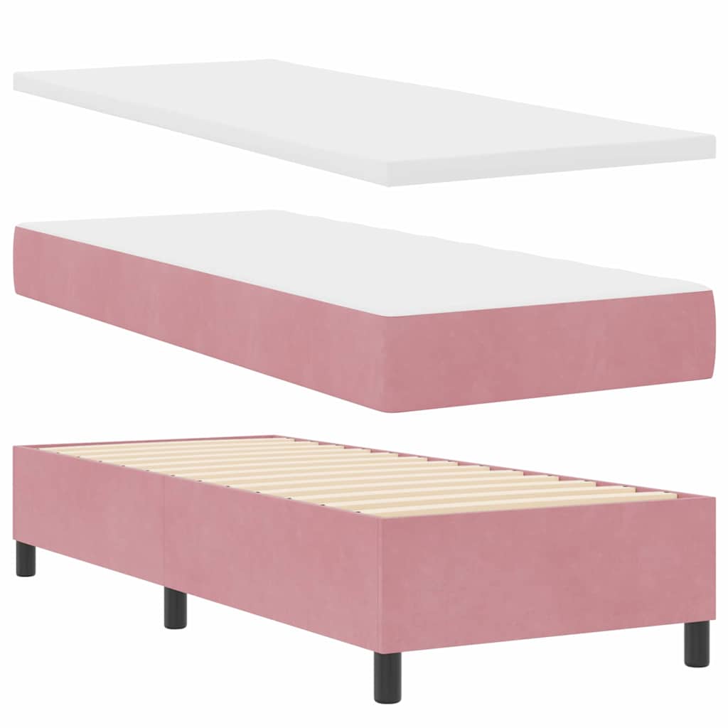 Boxspringbett mit Matratze Rosa 200 x 80 cm Polyester