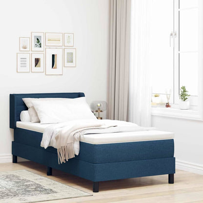 Boxspringbett mit Matratze mit Kopfteil Blau 200 x 100 cm Stoff