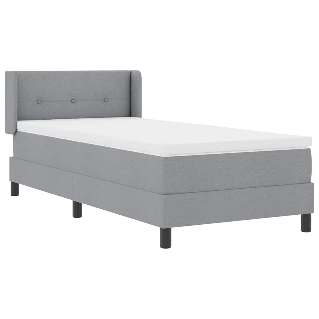 Boxspringbett mit Matratze Hellgrau 200 x 90 cm Polyester