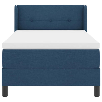 Boxspringbett mit Matratze mit Kopfteil Blau 200 x 90 cm Stoff