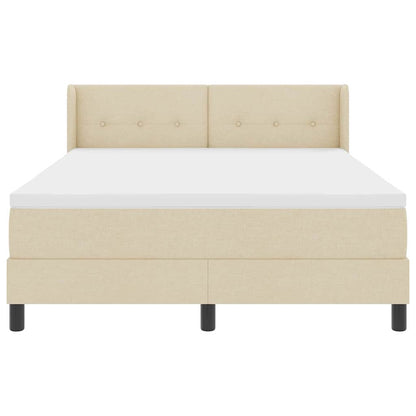 Boxspringbett mit Matratze Creme 190 x 140 cm Polyester