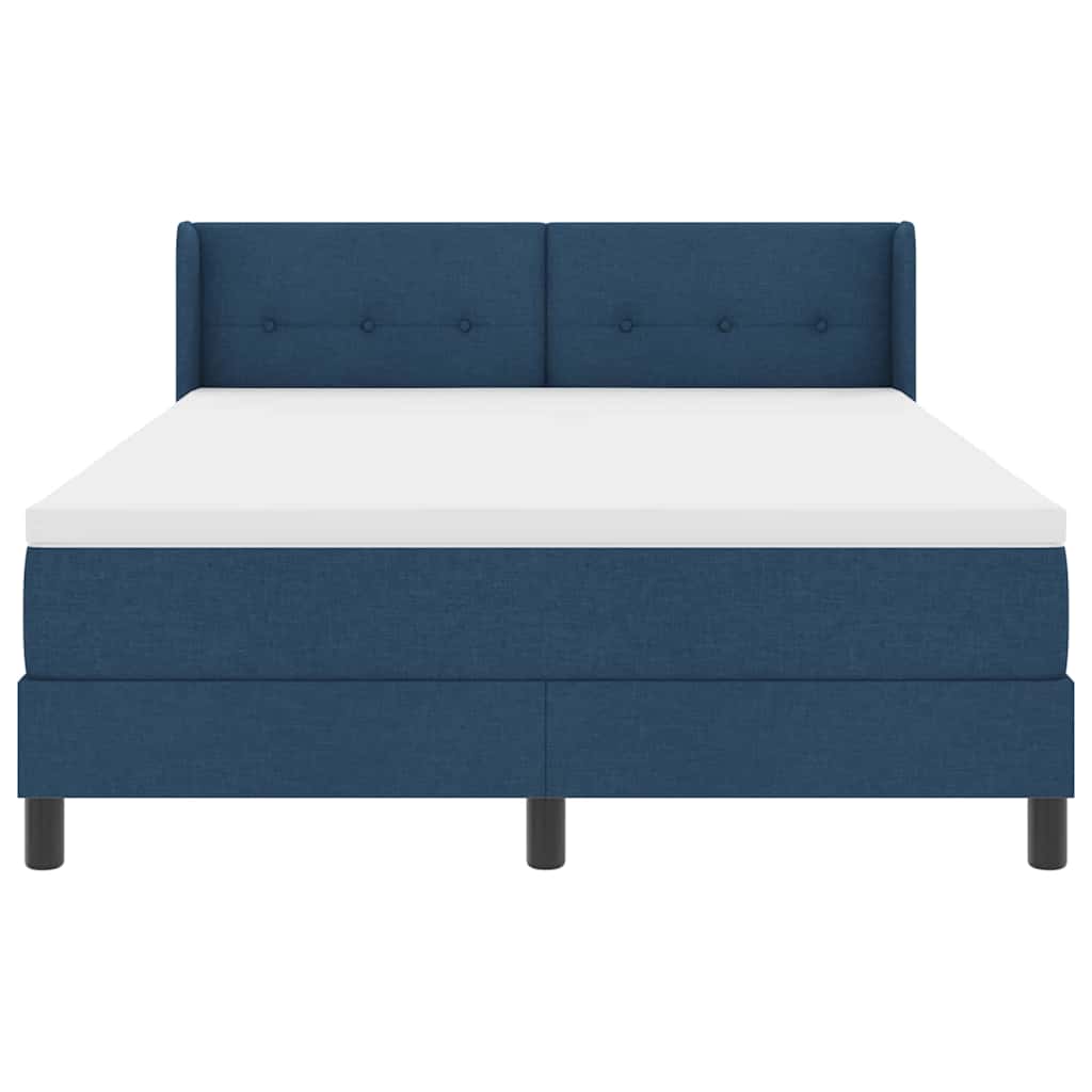 Boxspringbett mit Matratze Blau 190 x 140 cm Polyester