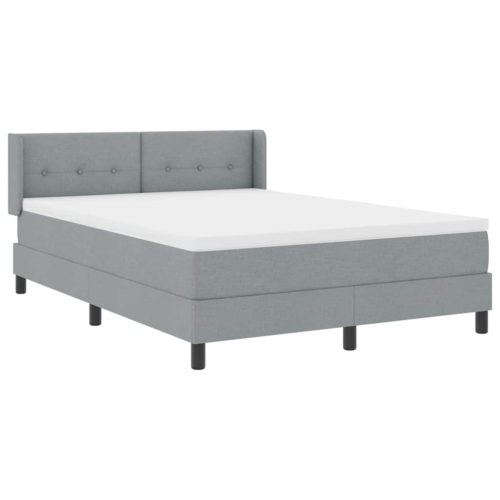 Boxspringbett mit Matratze Hellgrau 200 x 140 cm Polyester