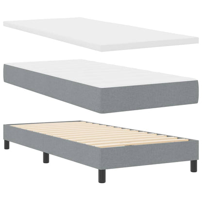Boxspringbett mit Matratze Hellgrau 200 x 90 cm Polyester