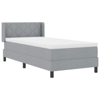 Boxspringbett mit Matratze Hellgrau 200 x 100 cm Polyester
