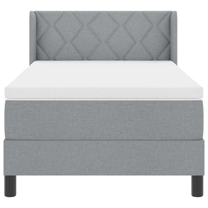 Boxspringbett mit Matratze Hellgrau 200 x 100 cm Polyester