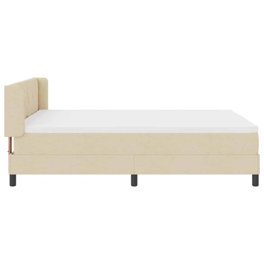 Boxspringbett mit Matratze Creme 200 x 160 cm Polyester