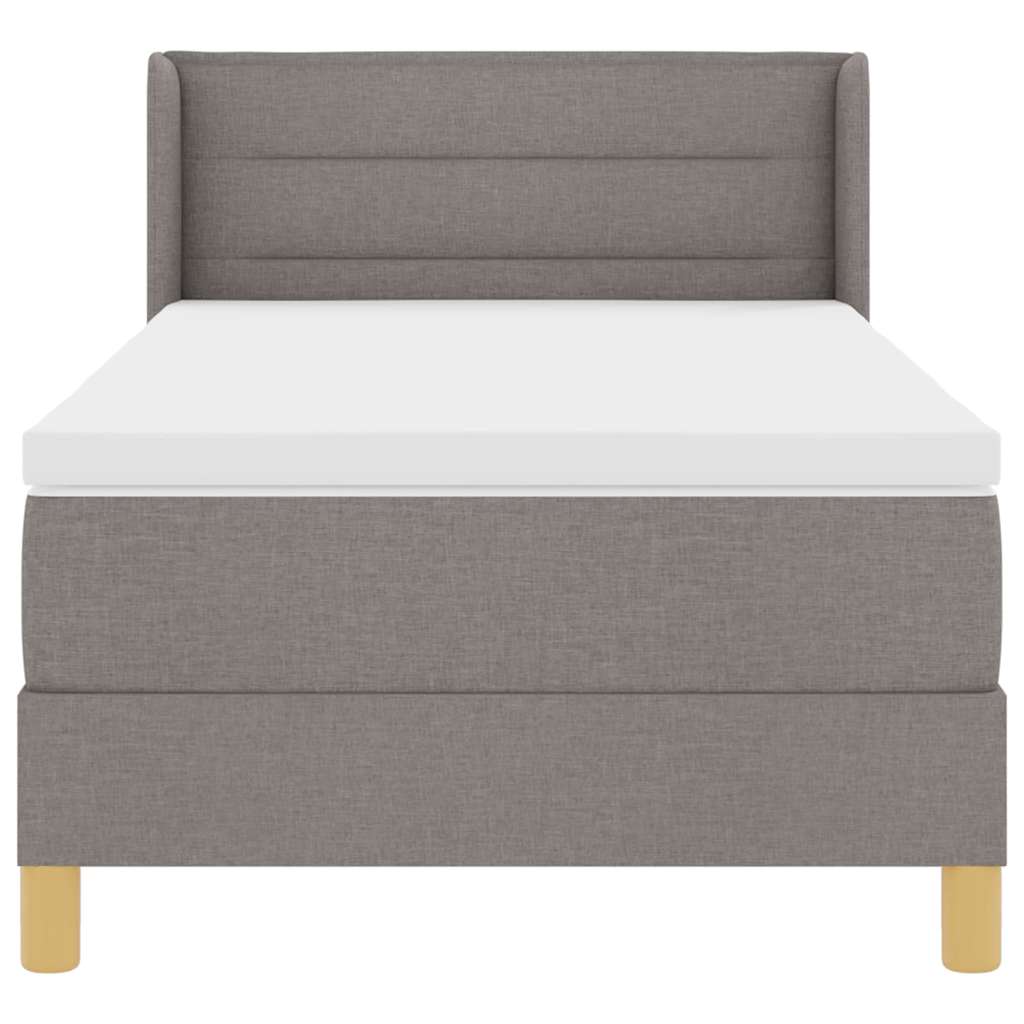 Boxspringbett mit Matratze mit Kopfteil Taupe 80 x 200 cm Stoff