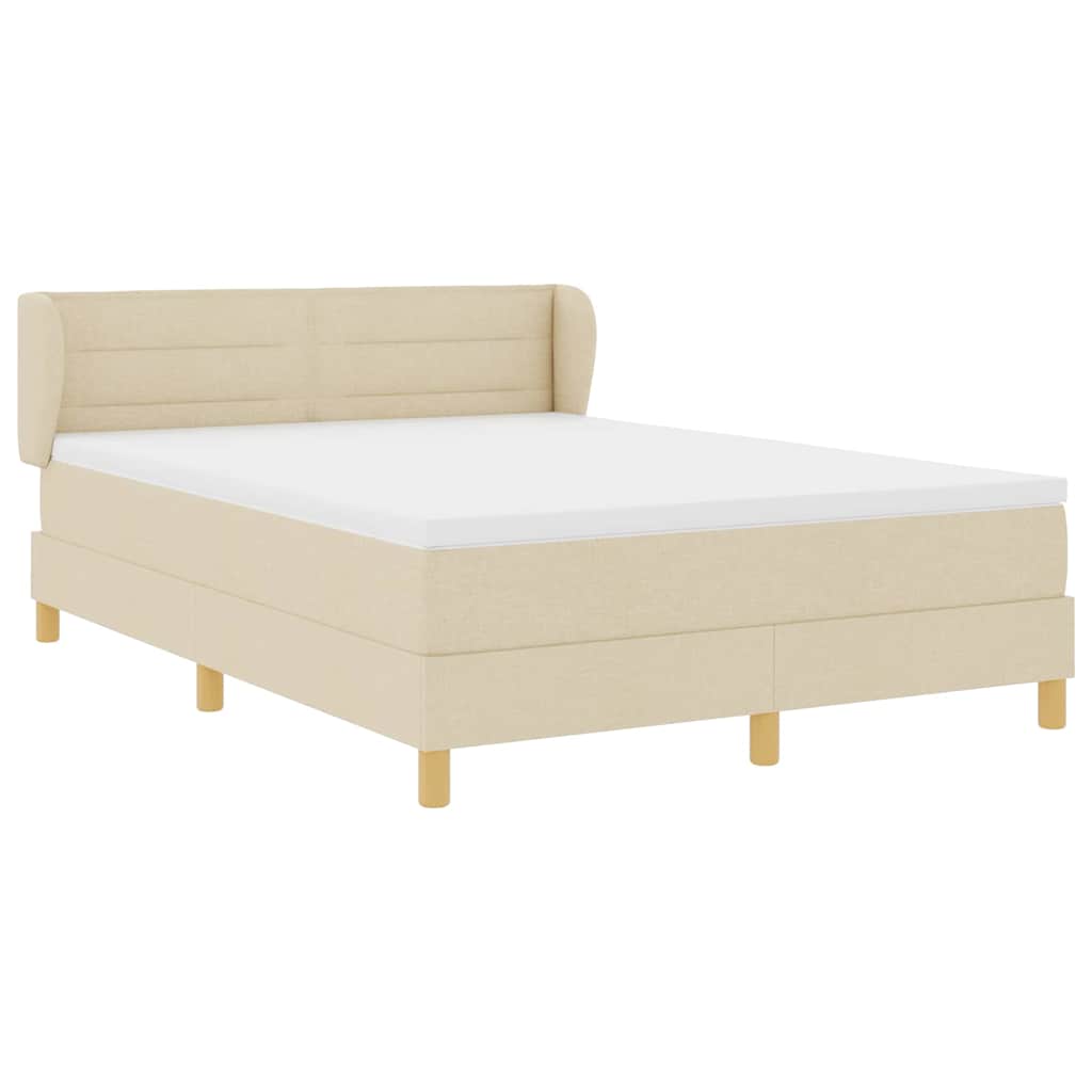 Boxspringbett mit Matratze Creme 190 x 140 cm Stoff