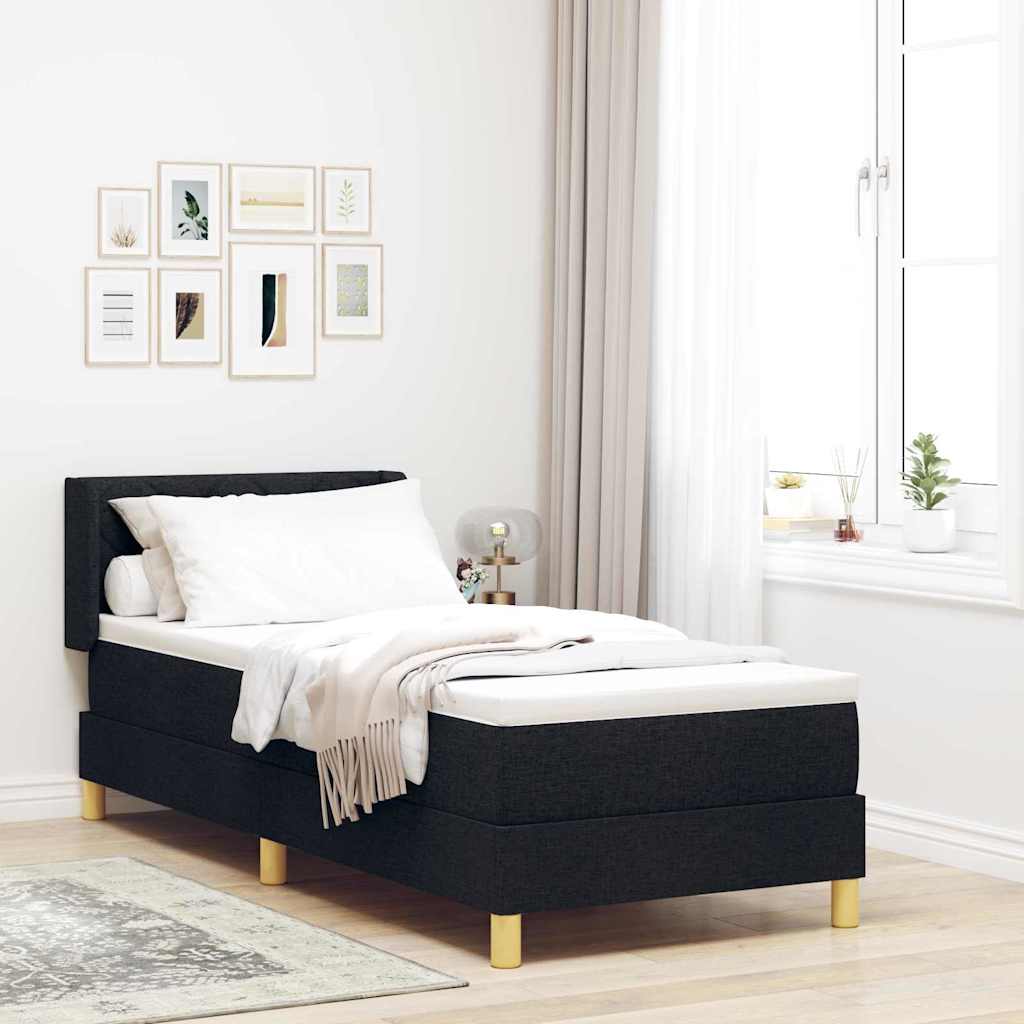 Boxspringbett mit Matratze Schwarz 200 x 80 cm Stoff