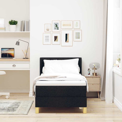 Boxspringbett mit Matratze Schwarz 200 x 80 cm Stoff