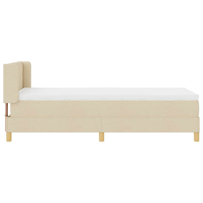 Boxspringbett mit Matratze mit Kopfteil Creme 90 x 200 cm Stoff