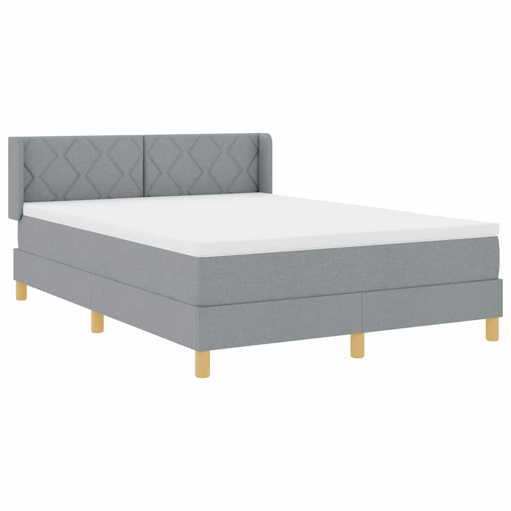 Boxspringbett mit Matratze Hellgrau 200 x 160 cm Stoff
