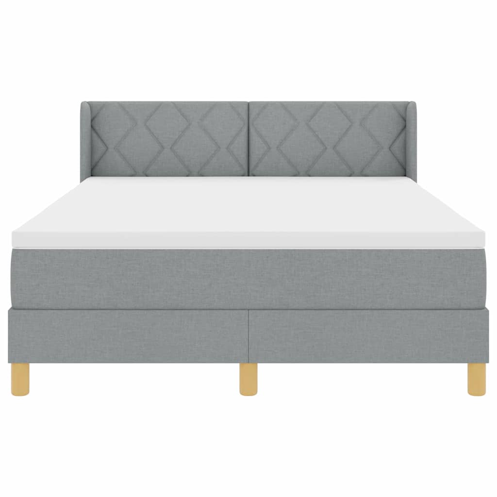 Boxspringbett mit Matratze Hellgrau 200 x 160 cm Stoff