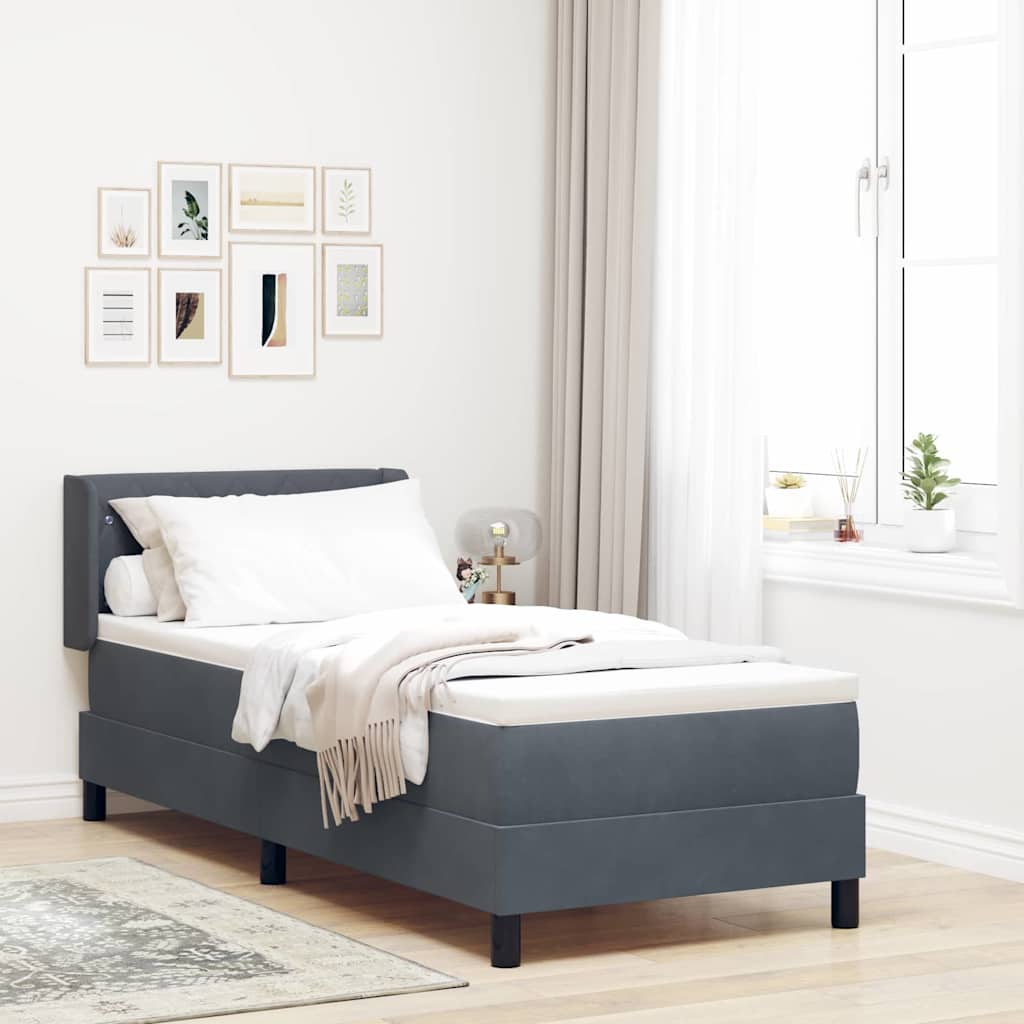 Boxspringbett mit Matratze Dunkelgrau 200 x 80 cm Samt