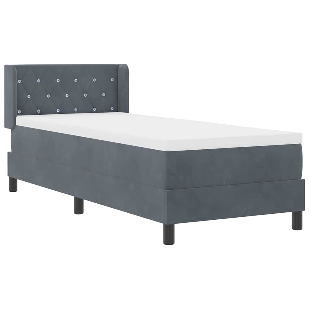 Boxspringbett mit Matratze Dunkelgrau 200 x 80 cm Samt