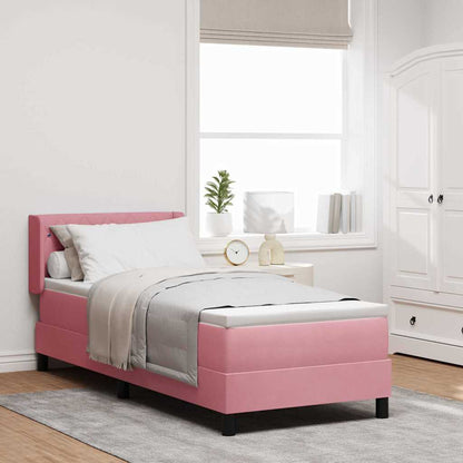 Boxspringbett mit Matratze mit Kopfteil Rosa 200 x 80 cm Samt