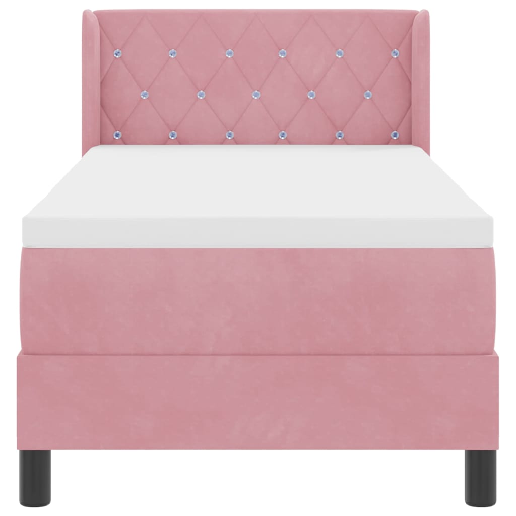 Boxspringbett mit Matratze mit Kopfteil Rosa 200 x 80 cm Samt