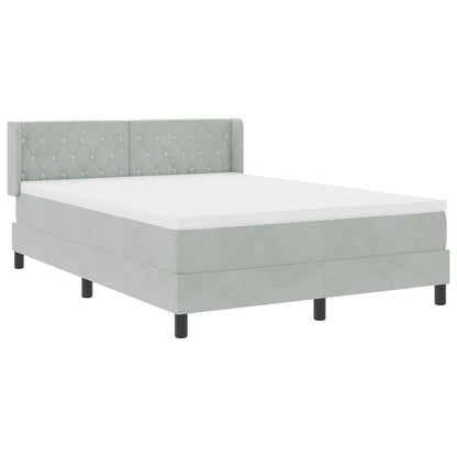 Boxspringbett mit Matratze Hellgrau 190 x 140 cm Polyester