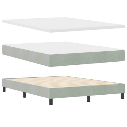 Boxspringbett mit Matratze Hellgrau 200 x 140 cm Polyester
