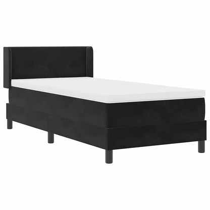 Boxspringbett mit Matratze Schwarz 200 x 80 cm Samt