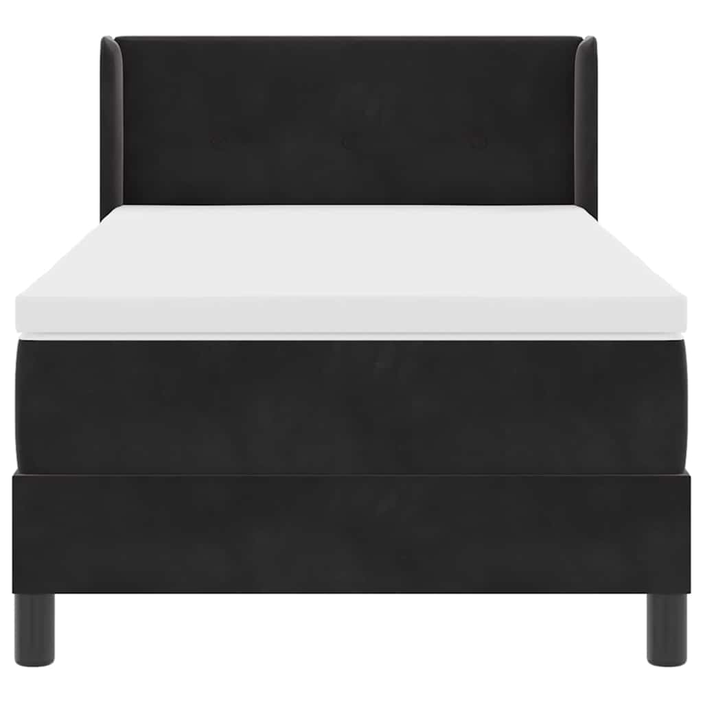 Boxspringbett mit Matratze Schwarz 200 x 80 cm Samt