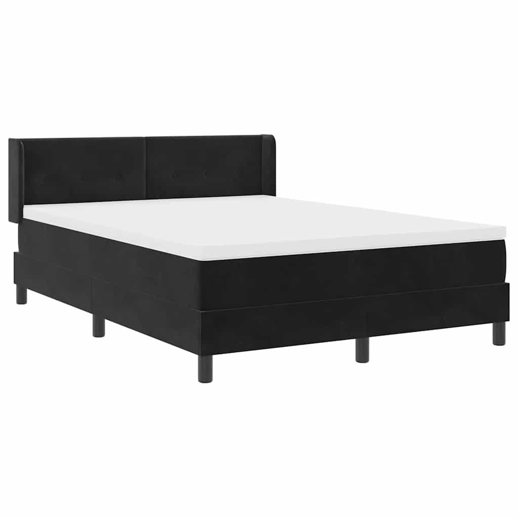 Boxspringbett mit Matratze Schwarz 200 x 140 cm Polyester